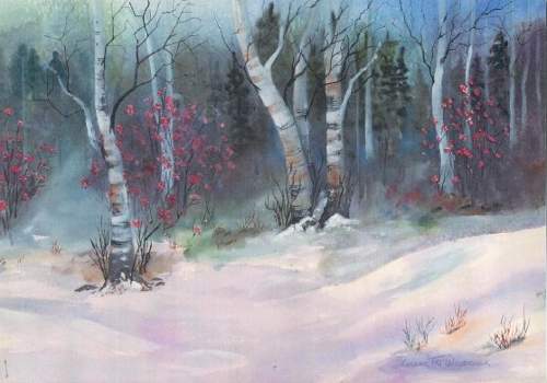 Winter Birches by Tri Woodcock