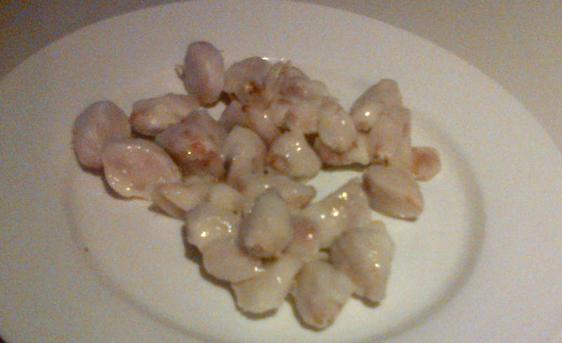 Cacao seeds coated in gel