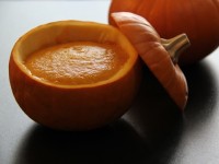 Raw pumpkin soup prepared by Veronica Saunders