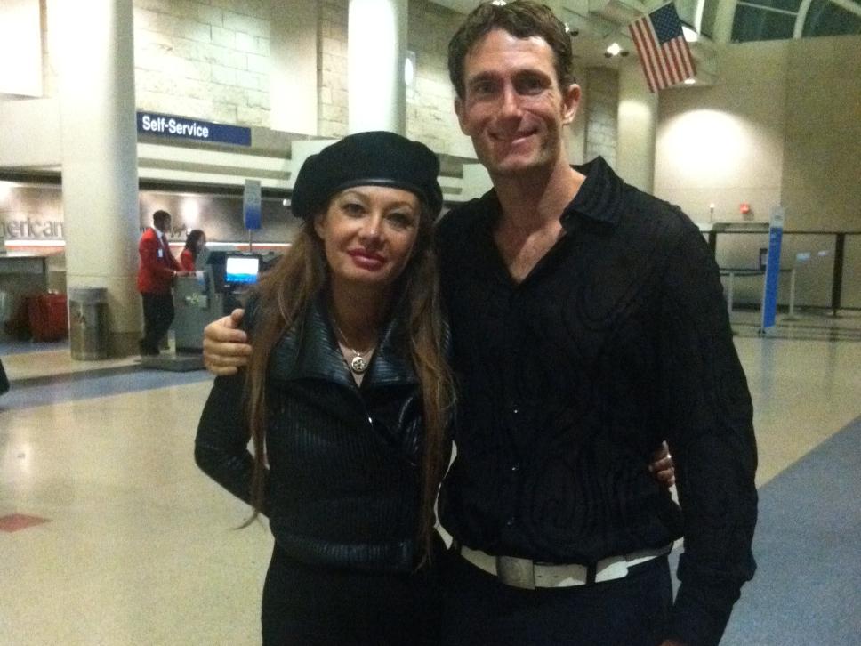 Veronica Saunders and Michael Ducharme in Los Angeles Airport