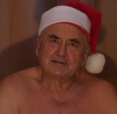 Tony Brechkow in a santa hat