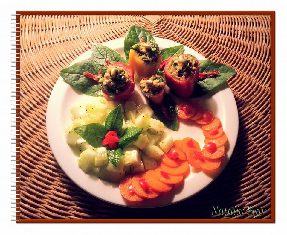 Flower Garden Salad and Raw Vegan Meal