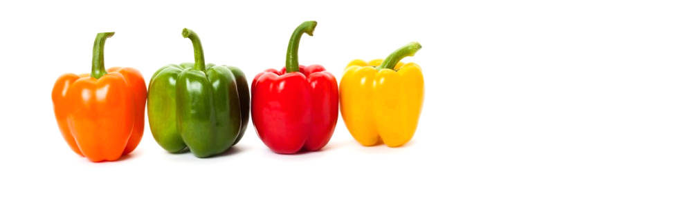 red, organge, yellow and green bell-peppers