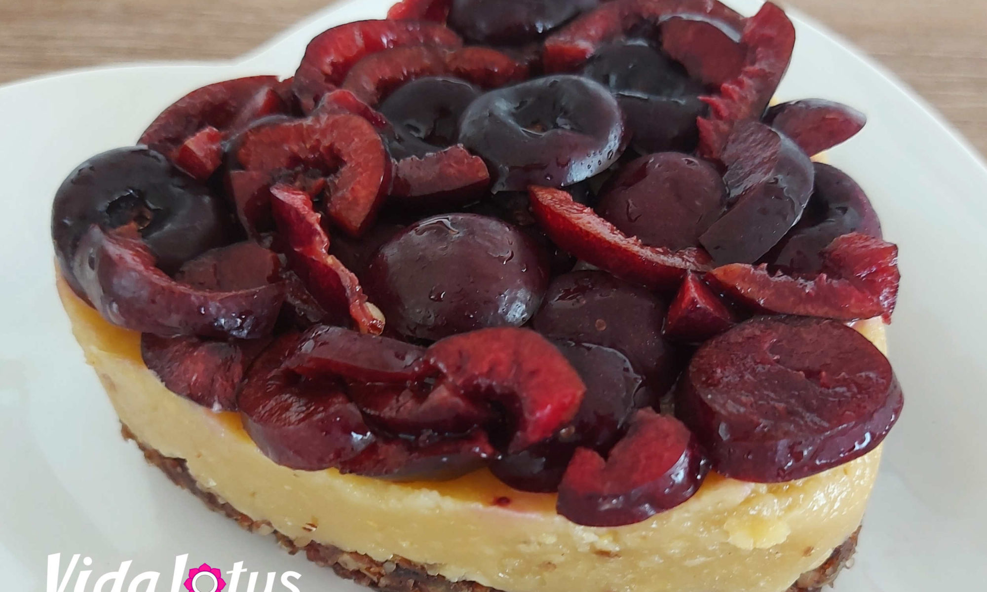 plant based cherry cheesecake